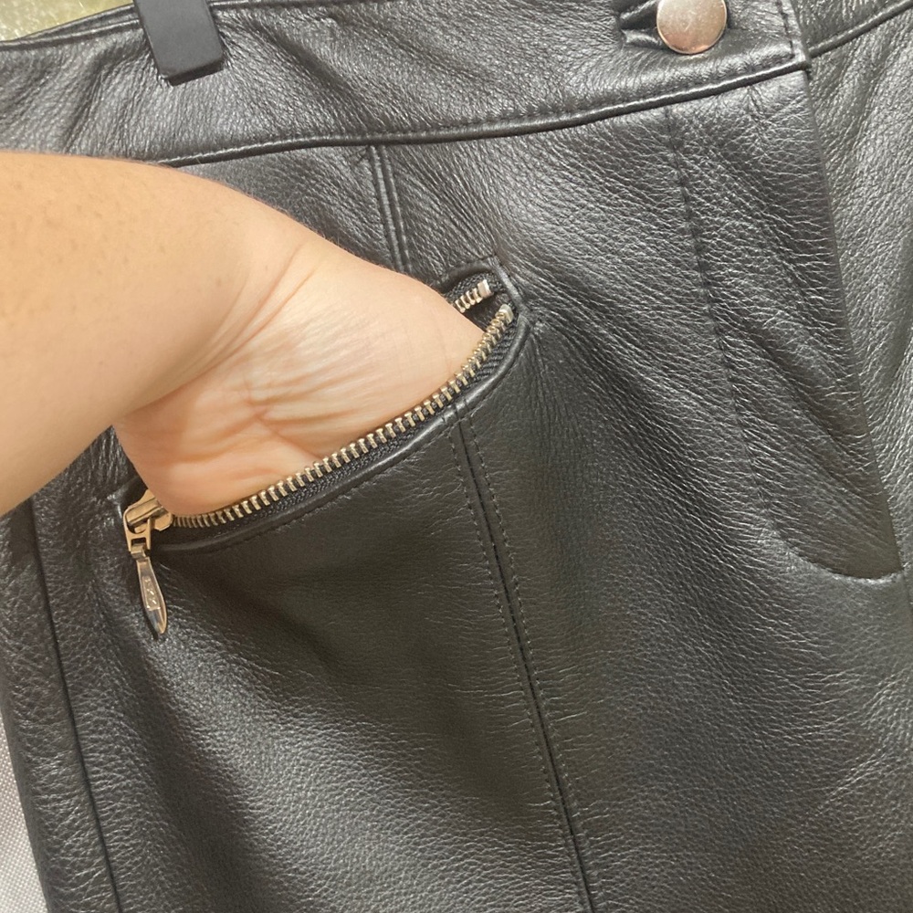 WILSON LEATHER Black Maxima Genuine Leather Moto Biker Pants Fully Lined Sz 10 - Picture 11 of 16